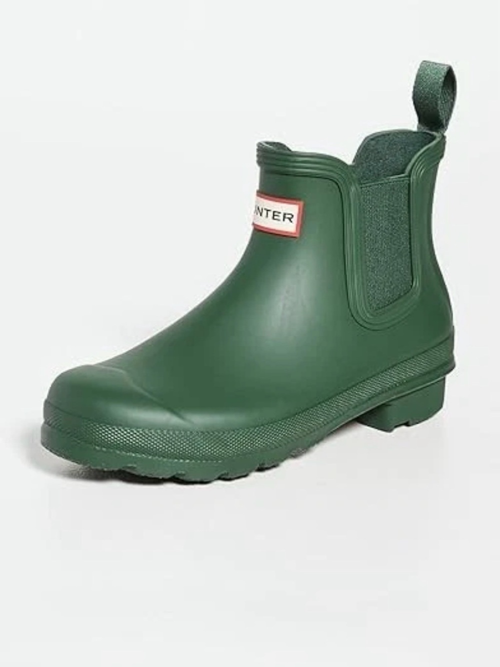 Hunter Short Chelsea Rain Boots in Dark Green with Red Logo Accent size 10 new - Picture 2 of 5